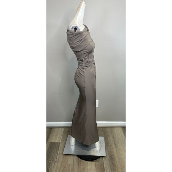 ALAIA Asymmetric Ruched Off-Shoulder Midi Dress FR36/US4 $3,750 - Picture 10 of 11